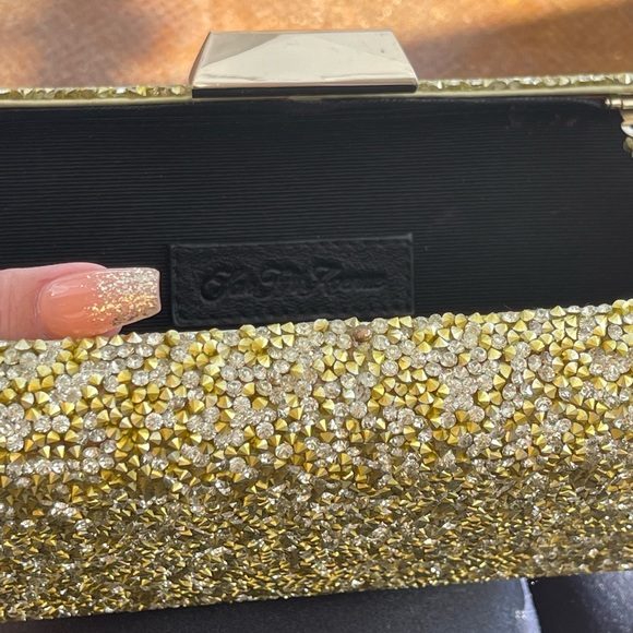 GOLD 🤩GLITTER ⭐️EVENING BAG & CLUTCH 💫SAKS FIFTH AVENUE 🥂SUMMER SOLSTICE✨ - Picture 3 of 10